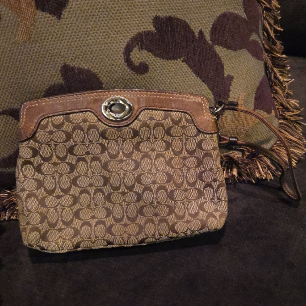 Coach Brown Wristlet